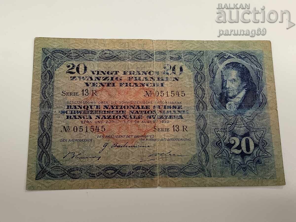 Elveția 20 franci 1939 (28.08.1939)