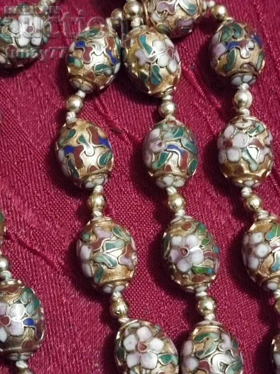 Delivery of Antique export necklace, genuine cloisonné enamel