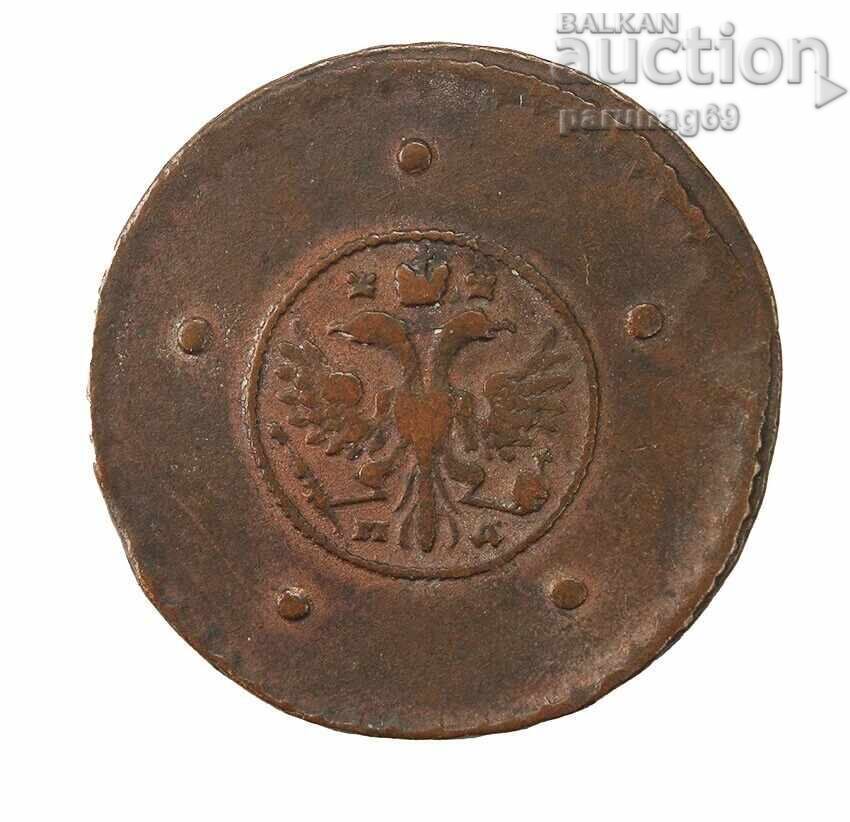 Rusia 5 copeici 1729, 17,81 gr