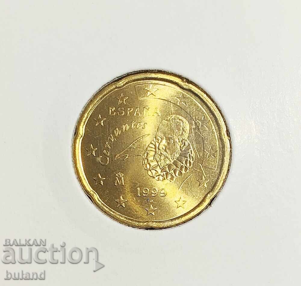 Spania UNC Monedă Euro 20 Cenți 1999 Euro Cent Spania