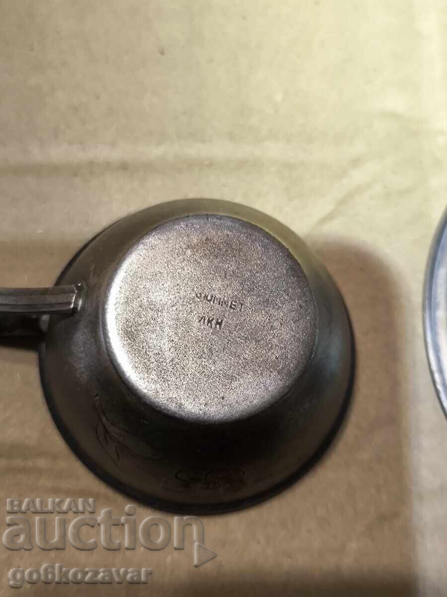 URSS, Anii '70, Ceșcuță de cafea, Melchior, Aurire, Argintare - 6