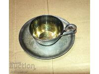 Σοβιετική Ένωση 70s, Φλιτζάνι καφέ, Μελχιόρ, επιχρύσωση, επάργυρο