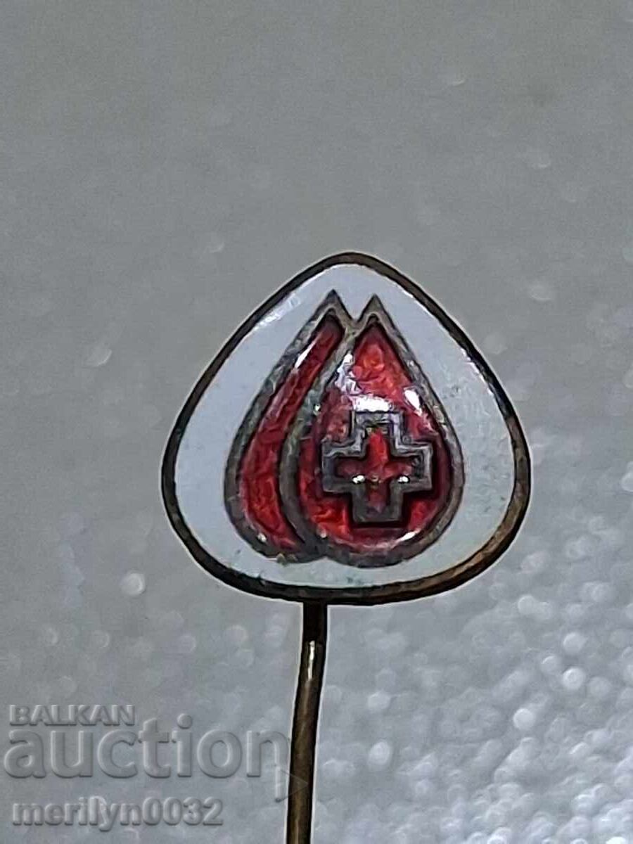 Licitație Semn de piept Donator de sânge Crucea Roșie medalie insignă