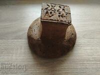 Стар двоен дървен печат за хляб - Просфор