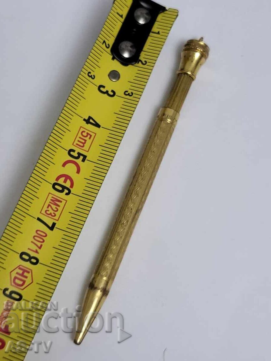 Creion metalic vintage placat cu aur - 5