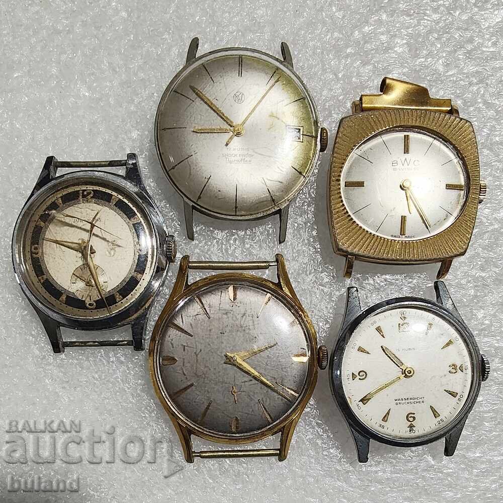 LOT de 5 Ceasuri Vechi Elvețiene și Germane Junghans BWC