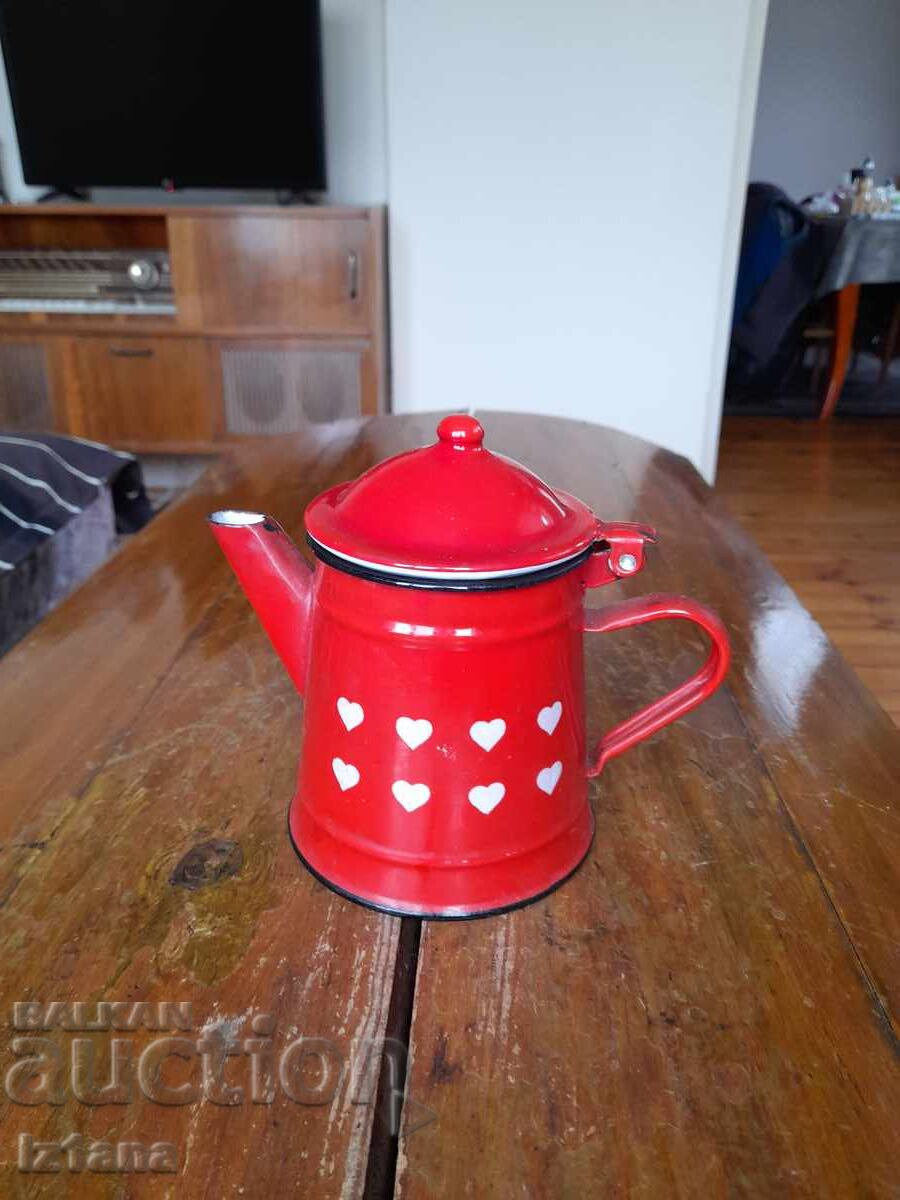 Old enamel teapot