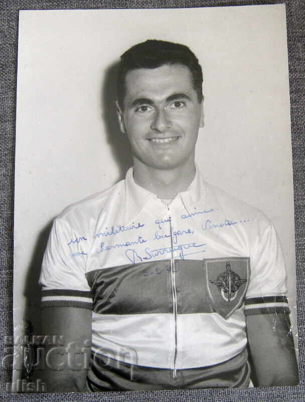1959 Roland Surrugue French Cyclist Dedication Autograph