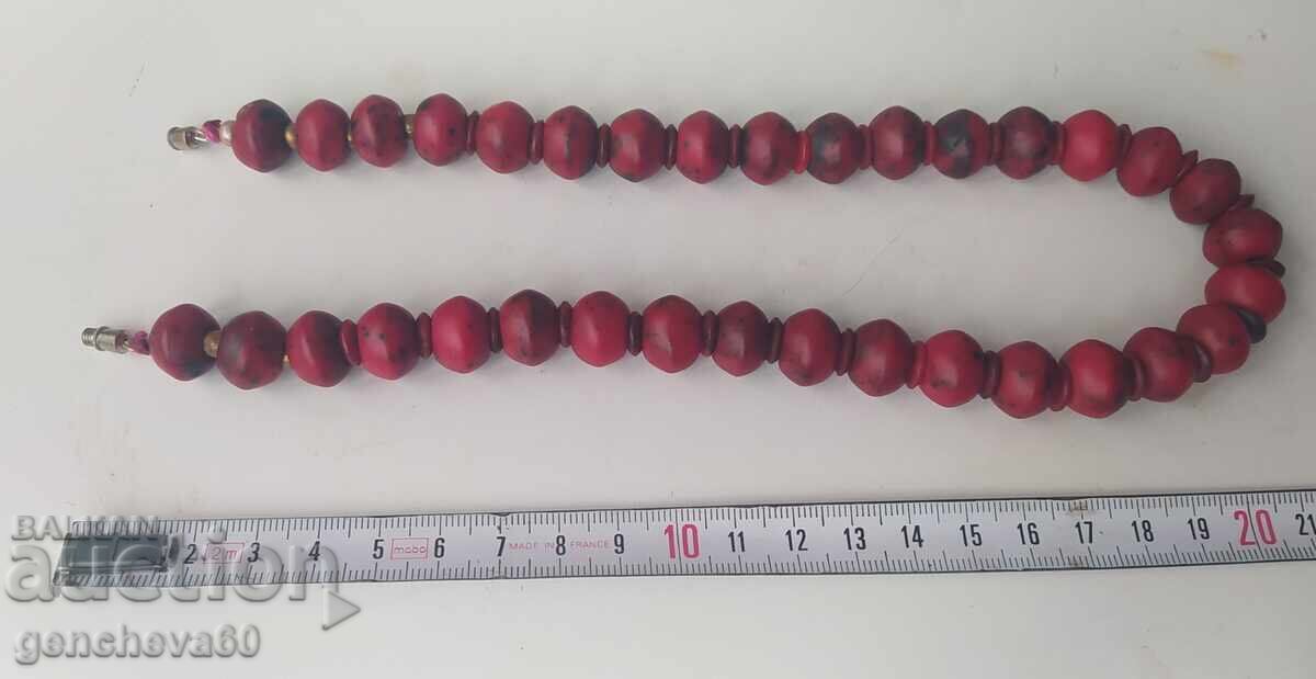 Colier vintage din coral roșu - 5