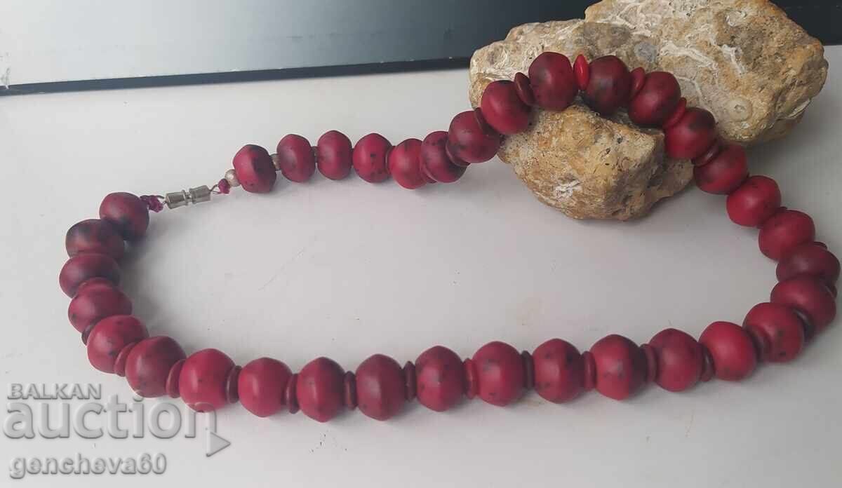 Colier vintage din coral roșu - 6