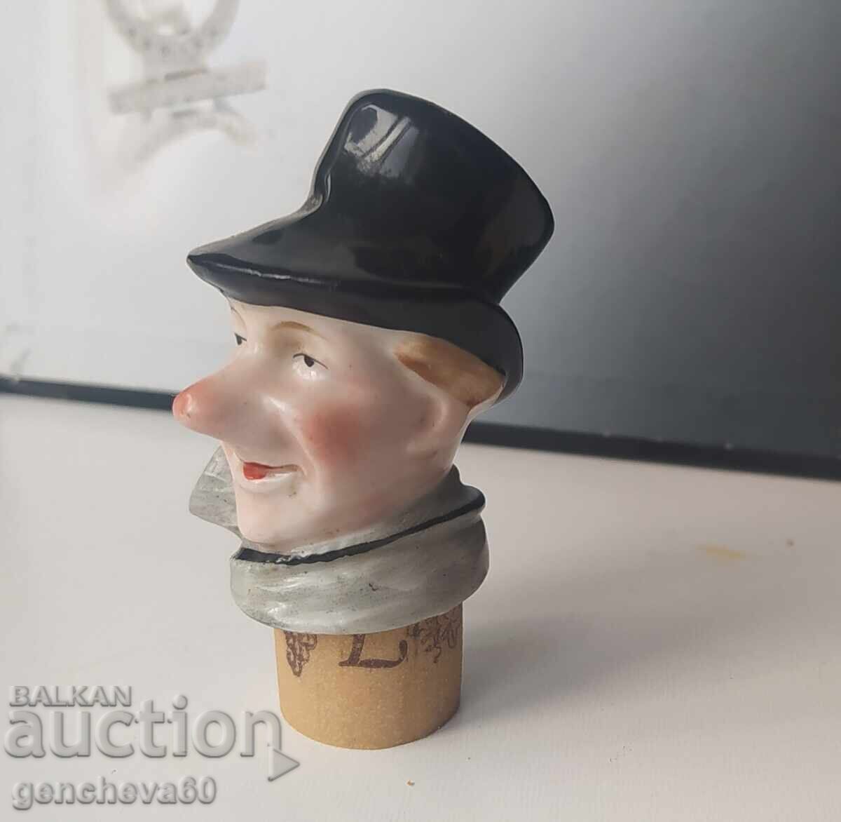 Antique German porcelain wine bottle stopper - 6 Antique German porcelain wine bottle stopper - 6