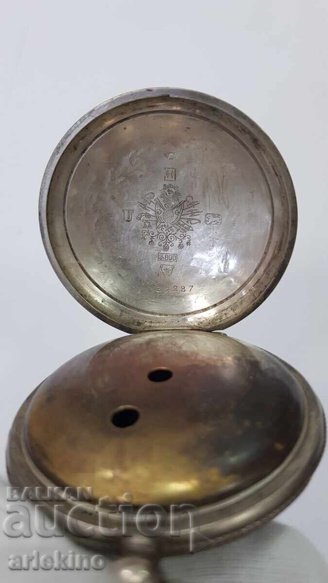 Silver Pocket Turkish Ottoman Watch LOUIS PERET - 6