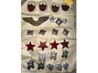 LOT Embleme, Cocarde, Stele, Romboizi, Stele în cinci colțuri — 24 bucăți