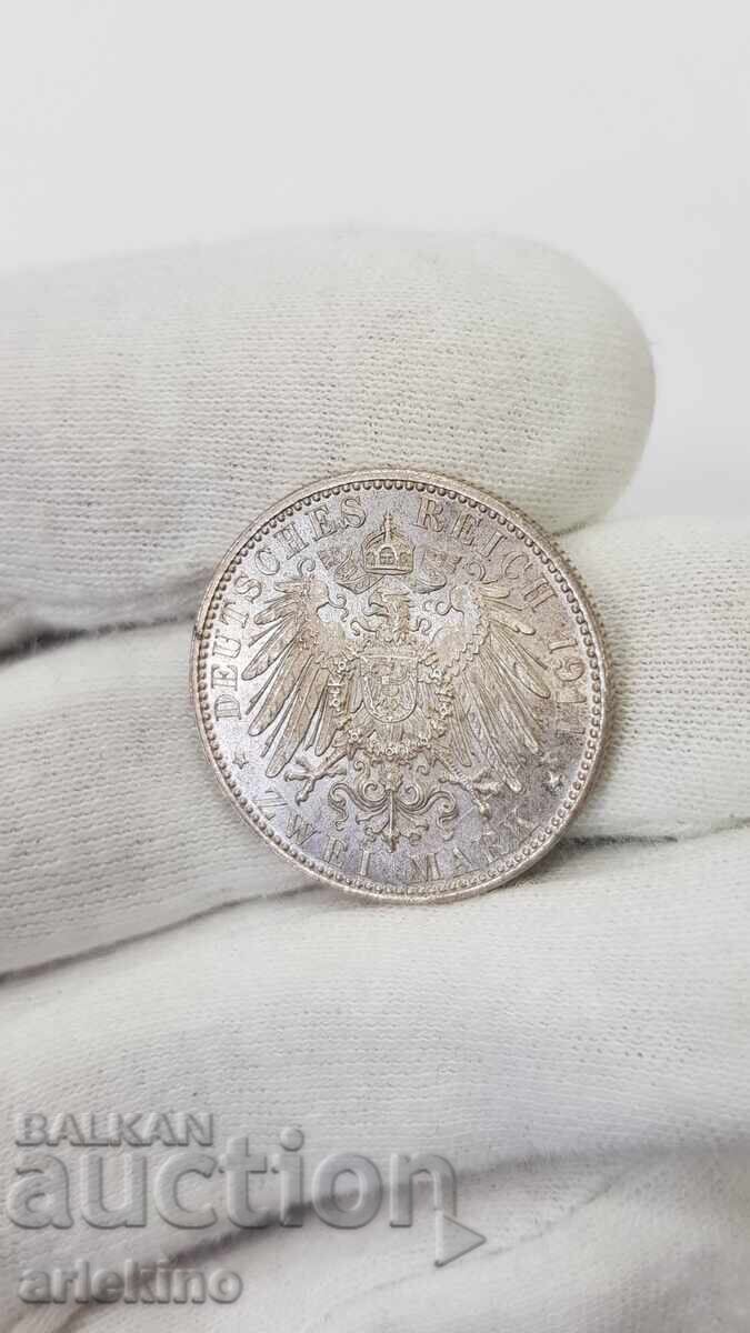 Monedă rară de argint 2 mărci 1911 D BAYERN cu preț € 160.00 | 312.93 BGN