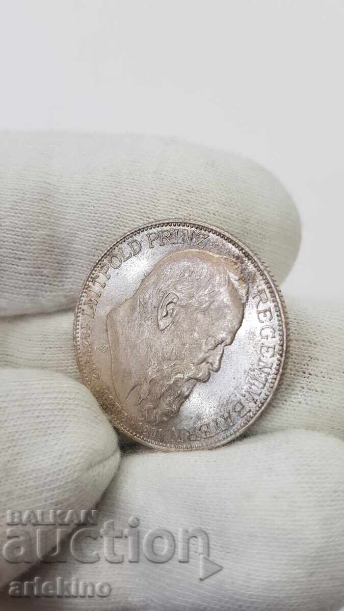 Livrarea Monedă rară de argint 2 mărci 1911 D BAYERN