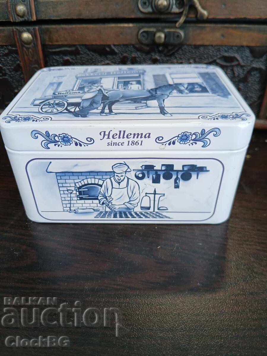 Cutie metalică vintage pentru biscuiți HELLEMA – Holland Cutie metalică vintage pentru biscuiți HELLEMA – Holland