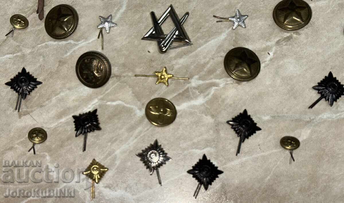 Auction  LOT Monograms, Stars, Rhombuses, Pentagrams, Cap Buttons - 31pcs