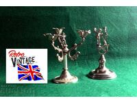 Κηροπήγια, καντηλέρ, ασημένιο, με άγγελο Έρωτα για τρία κεριά