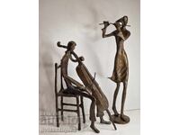 Bronze figures of musicians