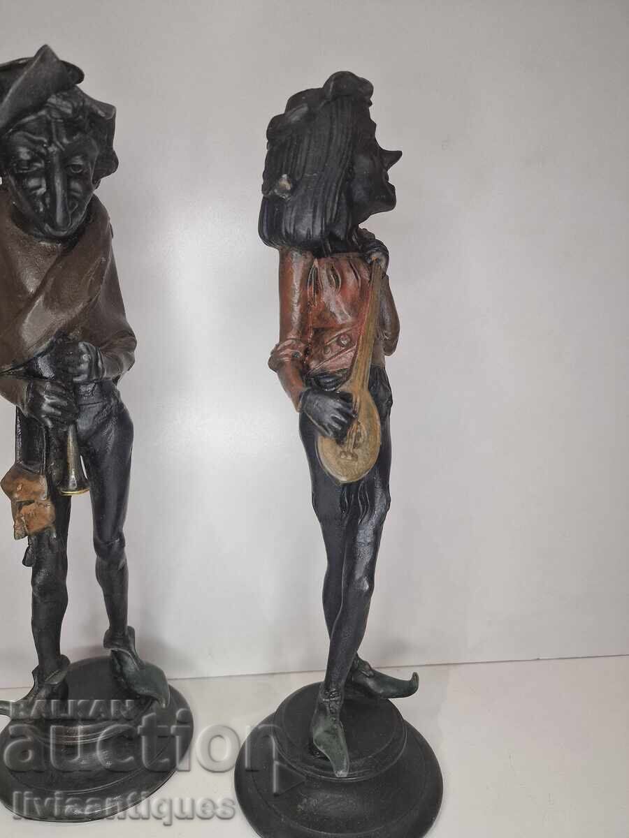 Δύο μπρούτζινα κηροπήγια αρλεκίνοι - 5