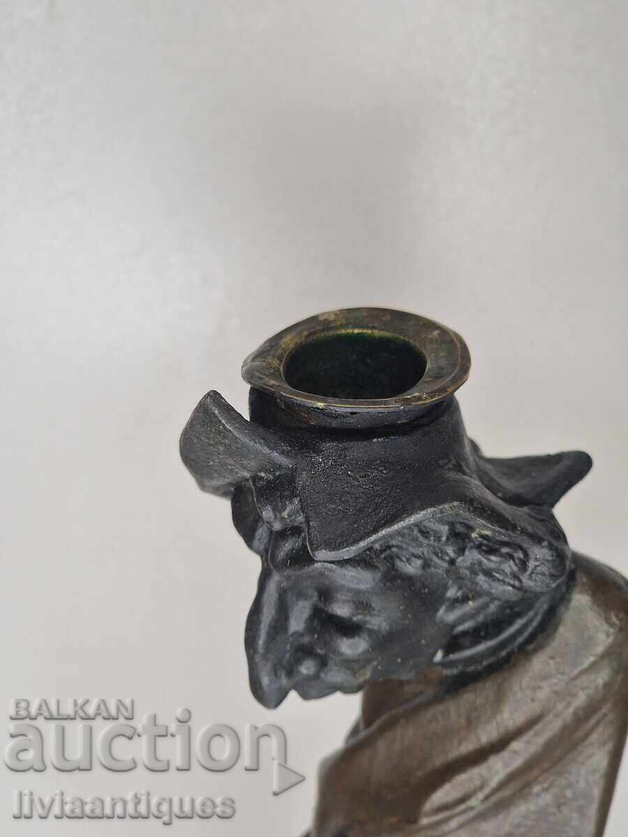 Δύο μπρούτζινα κηροπήγια αρλεκίνοι - 6