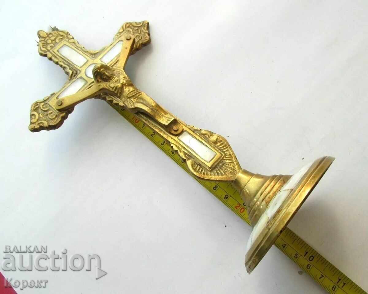 Cruce de masă, crucifix cu elemente perlate - 5