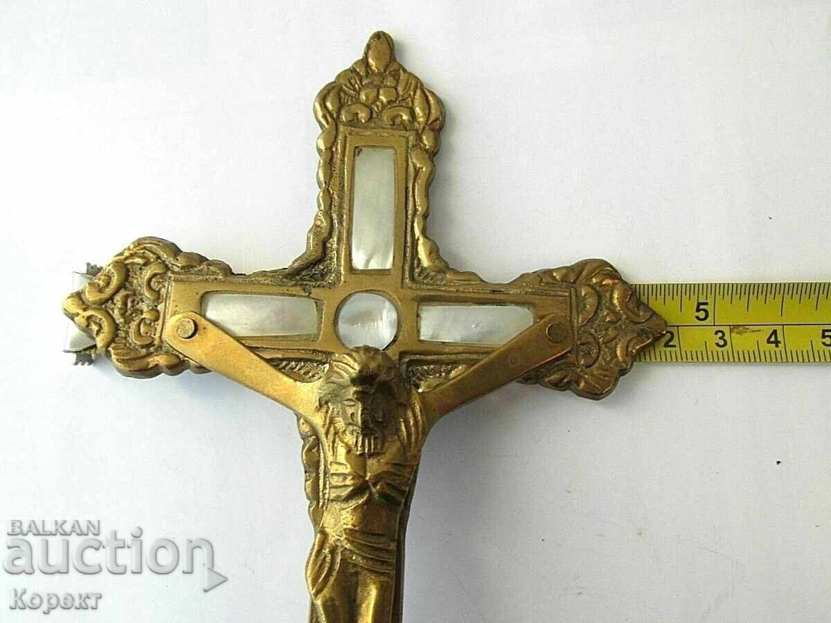 Cruce de masă, crucifix cu elemente perlate - 6