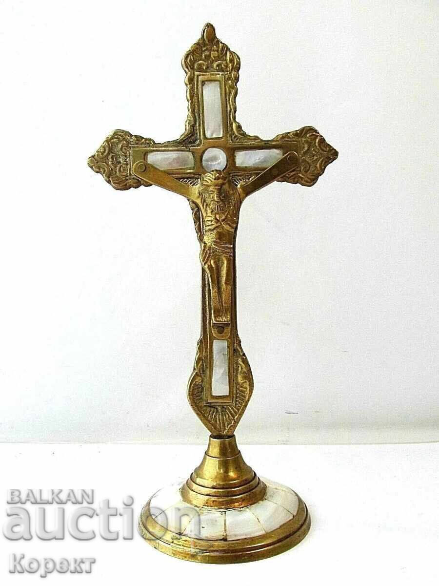 Cruce de masă, crucifix cu elemente perlate - 7