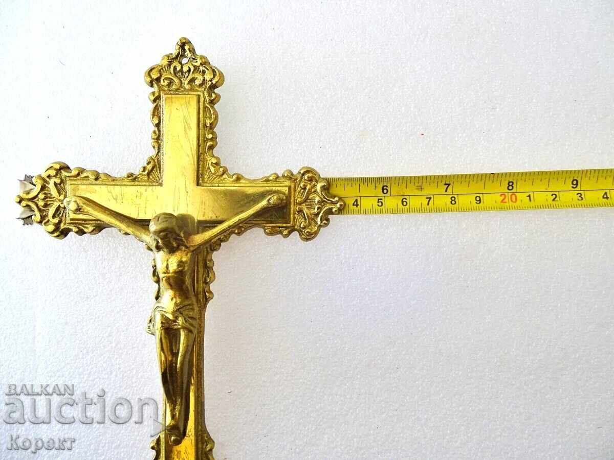 Cruce de perete catolică veche din bronz PKC4 - 7