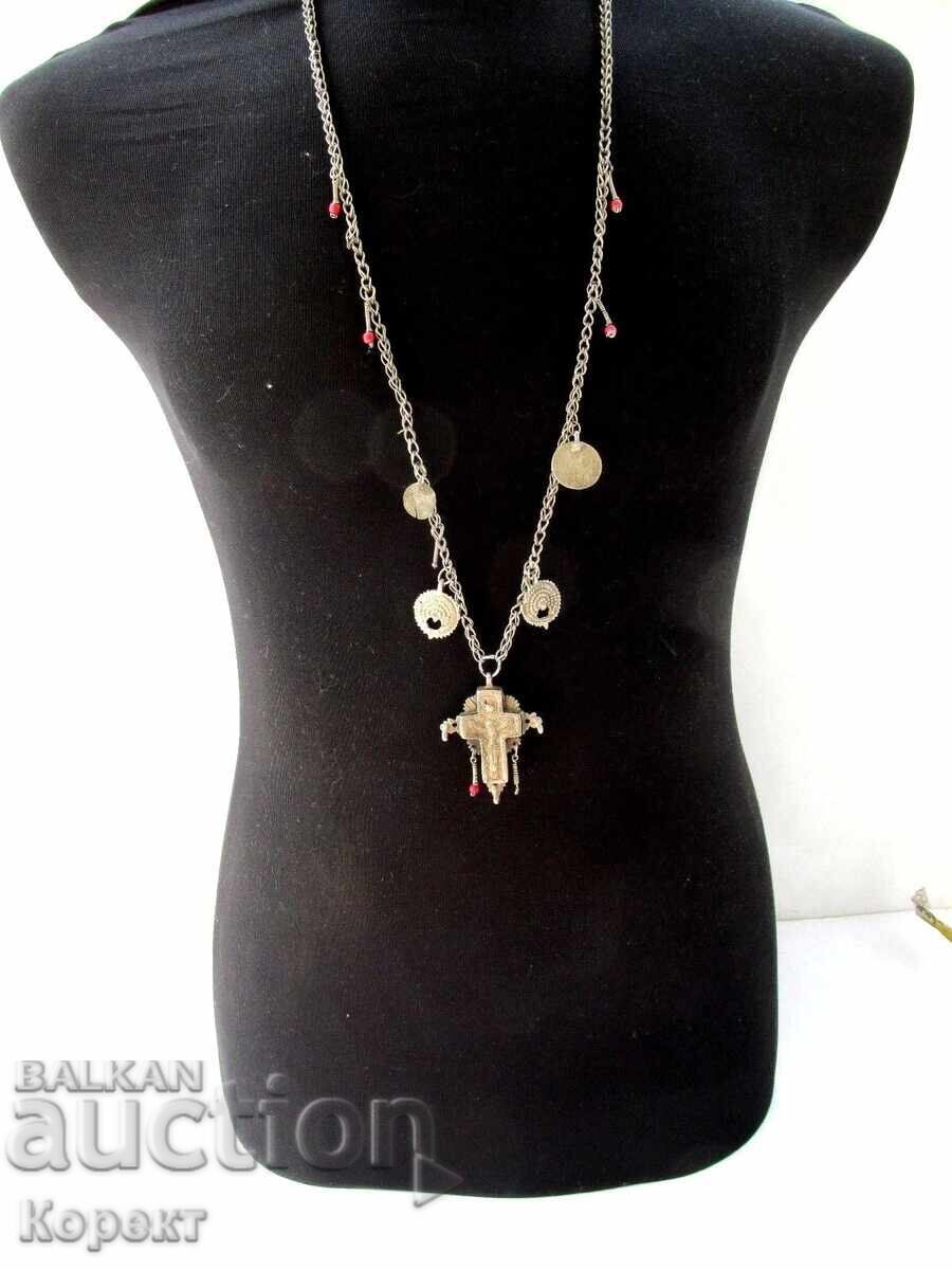 Cruce pectorală renascentistă medievală din aliaj de argint