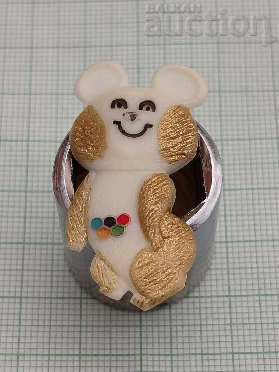 OLYMPICS MOSCOW MASCOT MISHA USSR BADGE