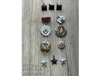 Лот Медали,Ромбове,Значки,Звезди—10 броя