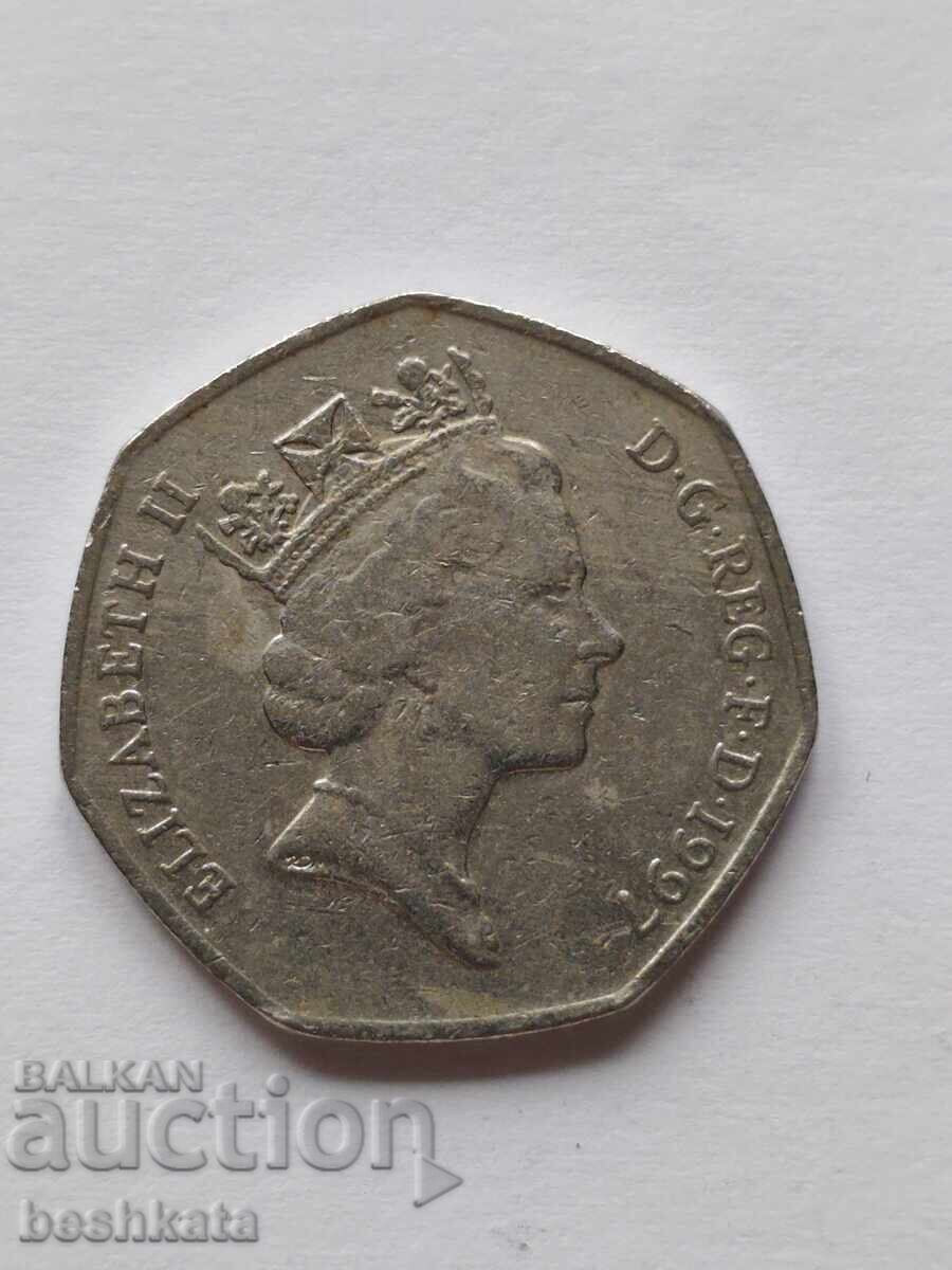 Великобритания - 50 пенса (1997) Великобритания - 50 пенса (1997)