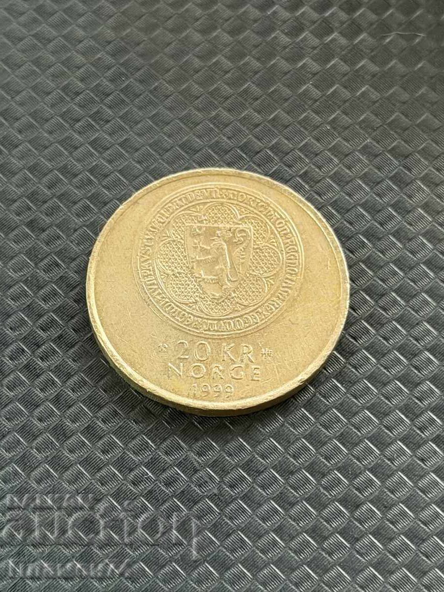 20 κορώνες 1999 Νορβηγία Φρούριο Άκερσους 20 κορώνες 1999 Νορβηγία Φρούριο Άκερσους