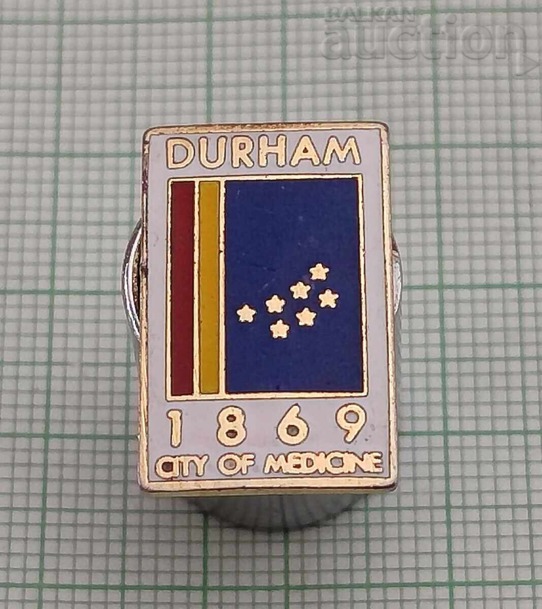 DURHAM 1869 CITY OF MEDICINE PIN BADGE ENAMEL