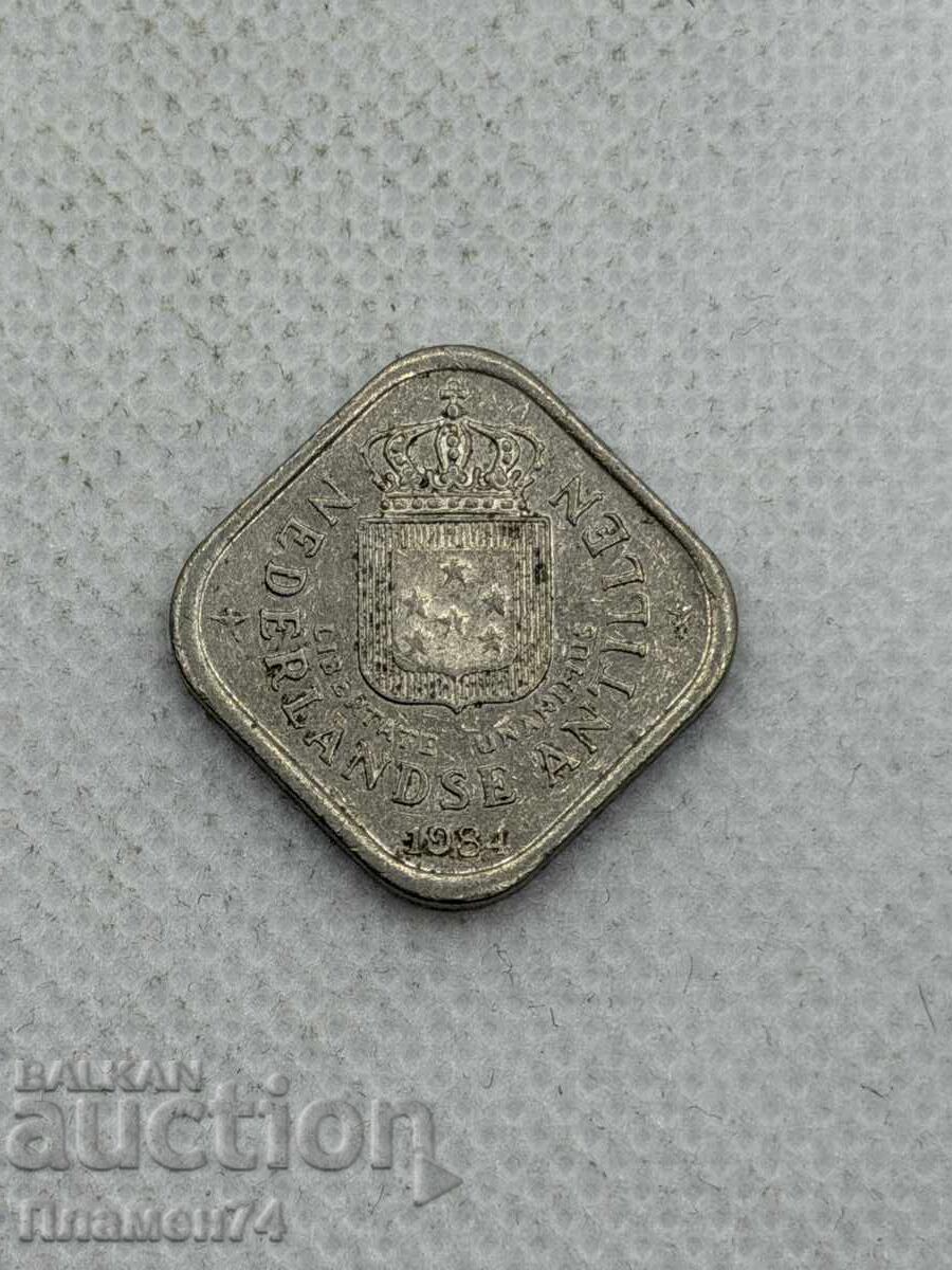 5 Cents 1984 Netherlands Antilles with price € 1.00 | 1.96 BGN