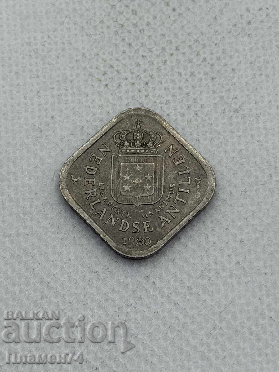 5 Cents 1980 Netherlands Antilles with price € 1.00 | 1.96 BGN