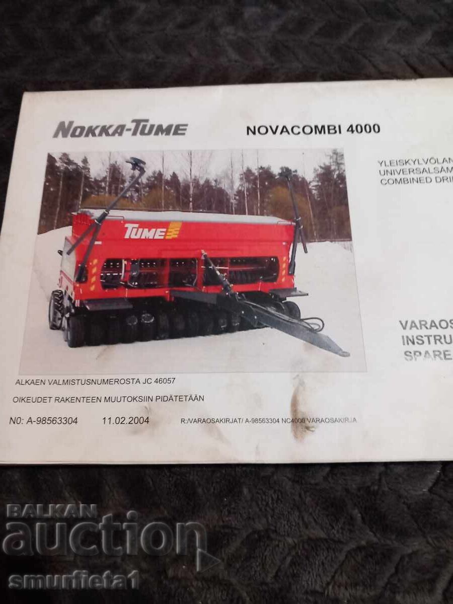 Manual de semănătoare Novacombi 4000