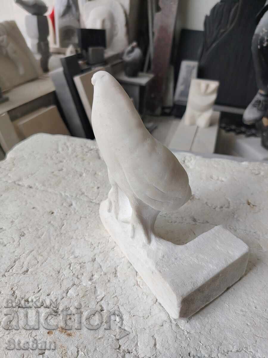 Δημοπρασία Μικρό γλυπτό από λευκό μάρμαρο - Περιστέρι -