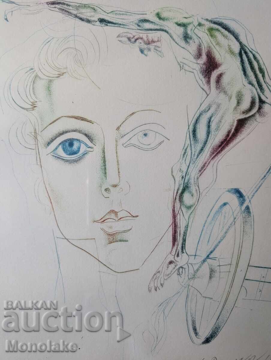 Любен Диманов (1933-2023) графика с паспарту_2