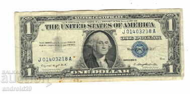 1 Dolar 1957 A SUA, Sigiliu albastru /F/ Bancnotă/Dolar/SUA