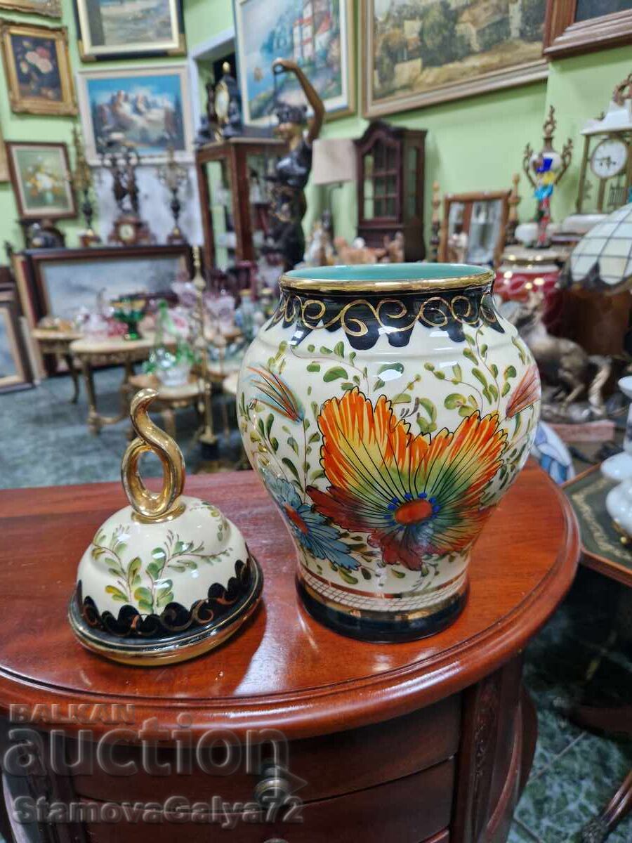 Bol superb din porțelan belgian, borcan H. BEQUET - 6 Bol superb din porțelan belgian, borcan H. BEQUET - 6