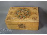 Old Wooden Jewelry Box Folk Art Handmade