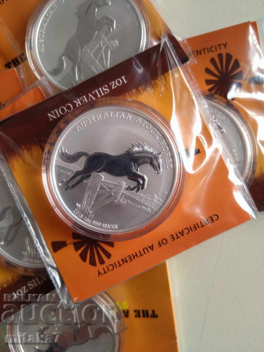 Monedă de argint "Australian Stock Horse", 2015, 1oz, 999