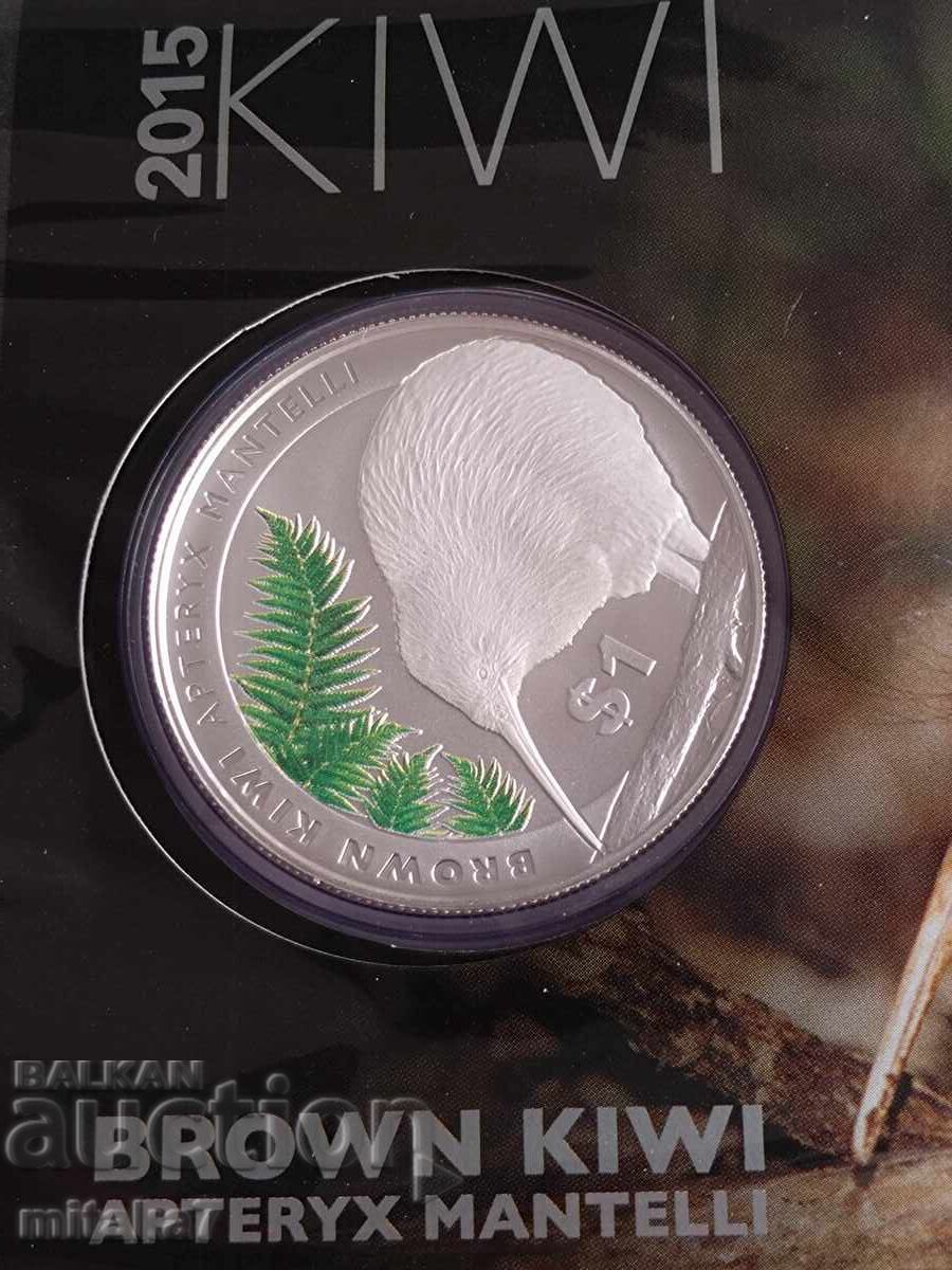 Monedă de argint "Kiwi", 2015, 1oz, 999 cu preț € 149.00 | 291.42 BGN
