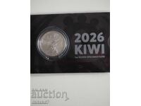 Monedă de argint "Kiwi", 2026, 1oz, 999