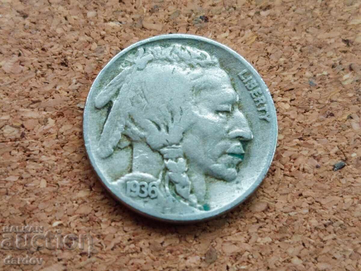 USA 5 cents, 1936
