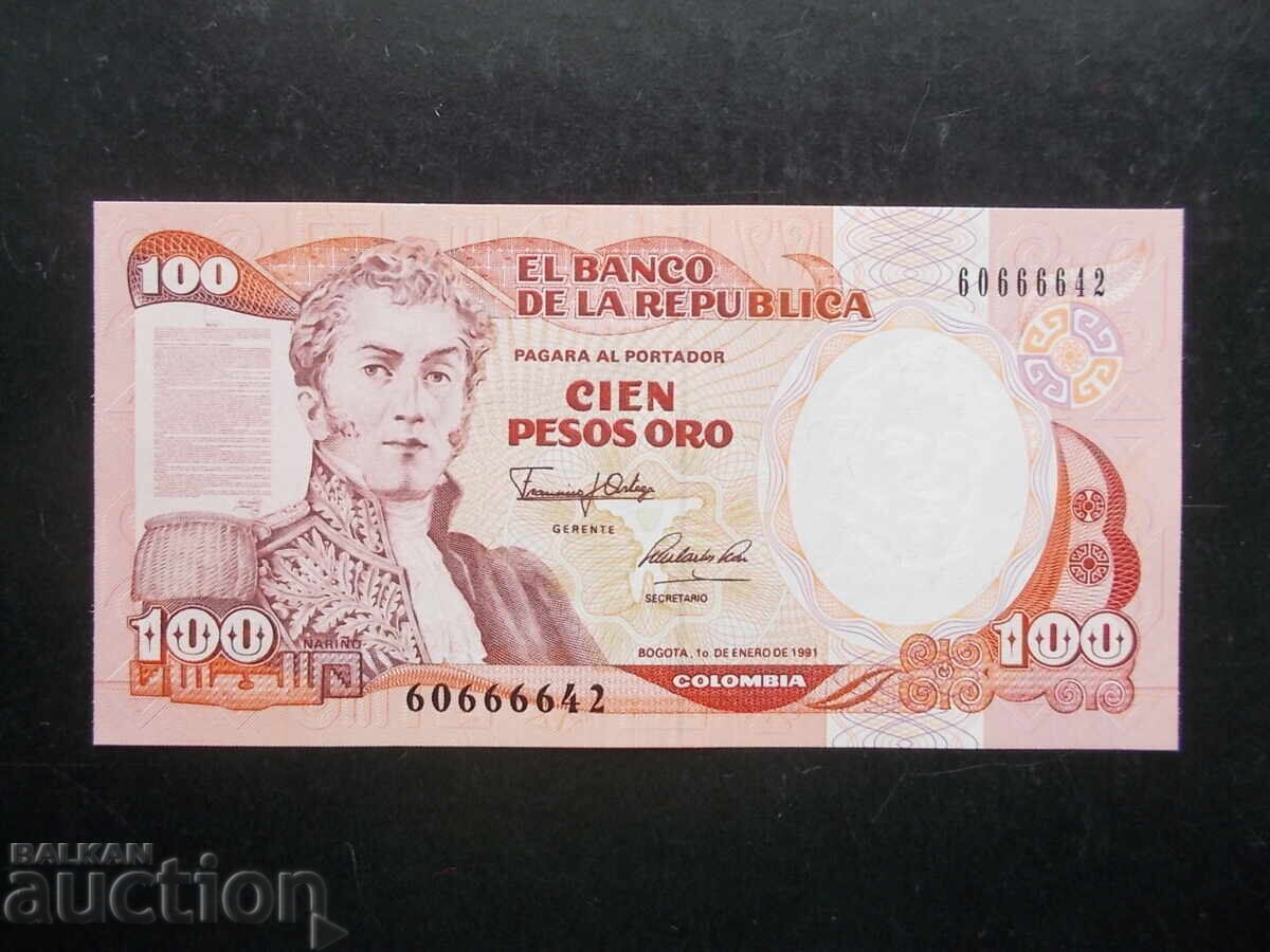 COLUMBIA, 100 pesos, 1 ianuarie 1991, UNC