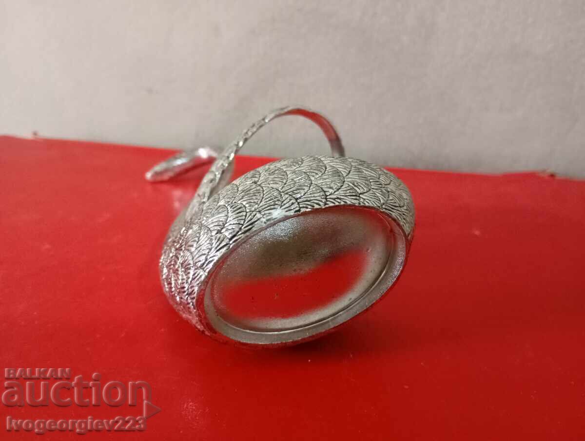 lingură-lebădă metalică placată cu argint - 5