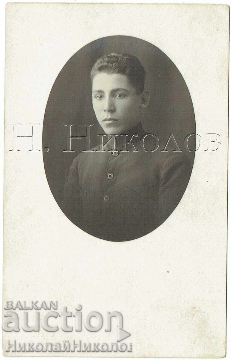 1925 ΠΑΛΙΑ ΦΩΤΟΓΡΑΦΙΑ ΜΑΘΗΤΗ ΓΥΜΝΑΣΙΟΥ ΠΟΠΩΦ ΣΕ ΣΤΟΥΝΤΙΟ ZH041
